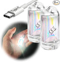 USB Mini LED Lantern, 2 Pack Waterproof EDC Keychain LED Flashlight for Camping, Type-C Rechargeable Battery Small Stick Lamp Puck Dog Collar Torch Light (White+Red)