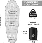 Northroad Mummy Sleeping Bag 14-59 ℉, 3-4 Season Warm & Cool Weather, Summer Spring Fall Lightweight Washable Sleeping Bag for Outdoor Camping Hiking Travel Hunting