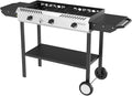 Bonnlo 3 Burner Propane Stove with Inginition, 225000BTU Gas Stove with Side Table Storage Shelf and Portable Rolling Wheels, Gas Burner for Outdoor Camping Patio Backyard Cooking Boiling Frying