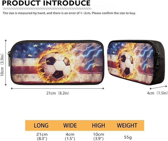 3 Set American Flag and Fire Football Print Backpack Set with Lunch Box and Large Capacity Pencil Case, Kids Book Bag Set for Boys, School Supplies Festival Gift
