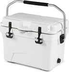Goplus Hard Cooler, Insulated Ice Chest w/Portable Handles, Cup Holders, Ruler, Bottle Opener, 6 Day Ice Retention for Drink, Beverage, Camping, Fishing, Beach
