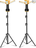 T-SUN 2 Pack Rechargeable Camping Light with Stand, 10400mAh LED Work Light 4100 Lumens with 4 LED Lamp Heads, Work Light with Detachable Tripod 67" Max Height (Orange)