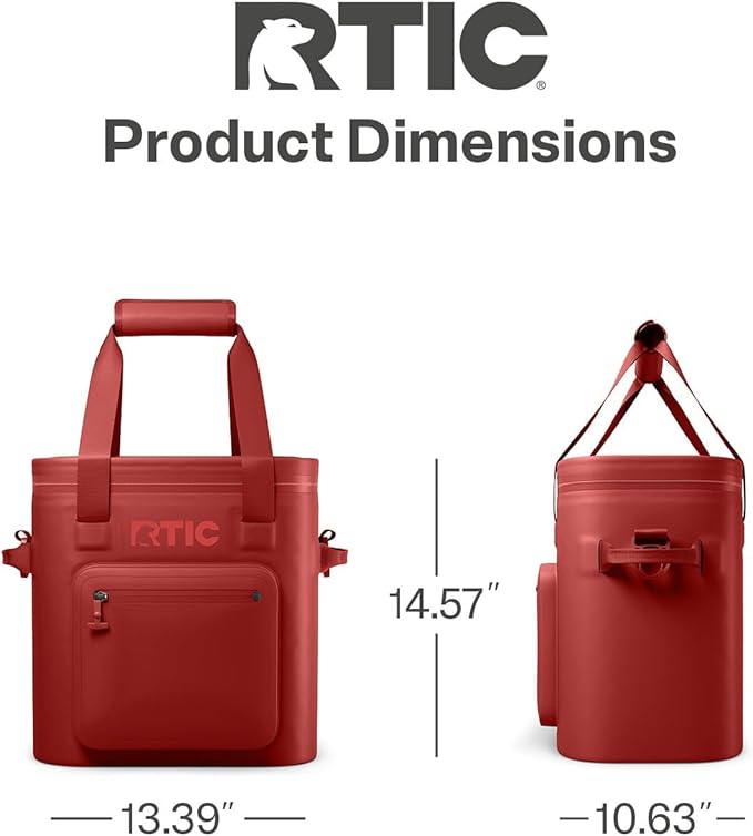 RTIC 20 Can Ultra-Tough Soft Cooler Pro, Insulated, Waterproof, Leak Proof, Portable Floating Bag for Beverage, Drink, Lunch, Outdoor, Beach, Car,Camping, Picnic, Fishing, Boat