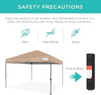 Best Choice Products 10x10ft Pop Up Canopy Tent, Outdoor Shade, 1 Person 1 Minute Set Up, Carry Case, 4 Weight Bags - Tan