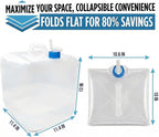 3-Pack 5.3 Gallon (20L) Collapsible Water Containers with Spigot - Food Grade PE Water Jug - Leak-Proof Water Storage Bag for Camping, Hiking & Emergency Backup - Portable, Foldable