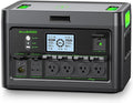 Solar Generator 2400W Portable Power Station, 1843Wh UPS Backup LiFePO4 Battery Supply with 12 Outlets(4 2000W AC Outlets,2 PD100W), 2Hrs Quick Charge for Home Emergency RV Trip Van