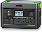 Solar Generator 2400W Portable Power Station, 1843Wh UPS Backup LiFePO4 Battery Supply with 12 Outlets(4 2000W AC Outlets,2 PD100W), 2Hrs Quick Charge for Home Emergency RV Trip Van