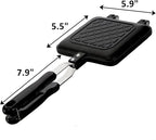 ZOOFOX Sandwich Maker, Grilled Sandwich and Panini Maker Pan with Non-Stick Plates, Stovetop Toasted Sandwich Maker Aluminum Flip Pan for Home Kitchen, 5.9" L x 14.2" H