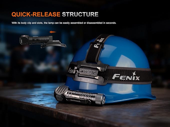 Fenix HM61R V3.0 Rechargeable Work Headlamp, 1800 Lumens Industrial Headlamp & Flashlight, Spot + Flood, Red Light, Magnetic Tailcap with Lumentac Organizer