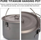 Camping Tableware Titanium Cookware Set Tourism Cauldron Outdoor Cooking Pot Frying Pan Picnic Kitchen Hiking Trekking