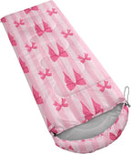 Colorful Bow Sleeping Bag, 3 Season Warm Cool Weather, Hand Drawn Bow Camping Sleeping Bag for Adult, Cute Bowknot Camping Backpacking for Outdoor Traveling Hiking Hunting Gear Equipment