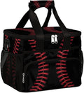 Black Baseball Stitches Laces Soft Cooler Bag Insulated Lunch Box for Men & Women, Large Leakproof Lunch Bag Portable Beach Cooler for Work, Picnic, Road Trips,Fishing, Travel, Camping,A-4