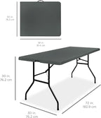 Best Choice Products 6ft Plastic Folding Table, Indoor Outdoor Heavy Duty Portable w/Handle, Lock for Picnic, Party, Camping - Dark Gray
