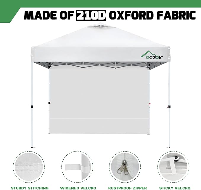 Sidewalls for 10x10 Pop Up Canopy, 210D Polyester Waterproof Canopy Sidewalls with UV Protection, Sunwall Only (Dusk Gray, 10 * 10ft 3PCS)