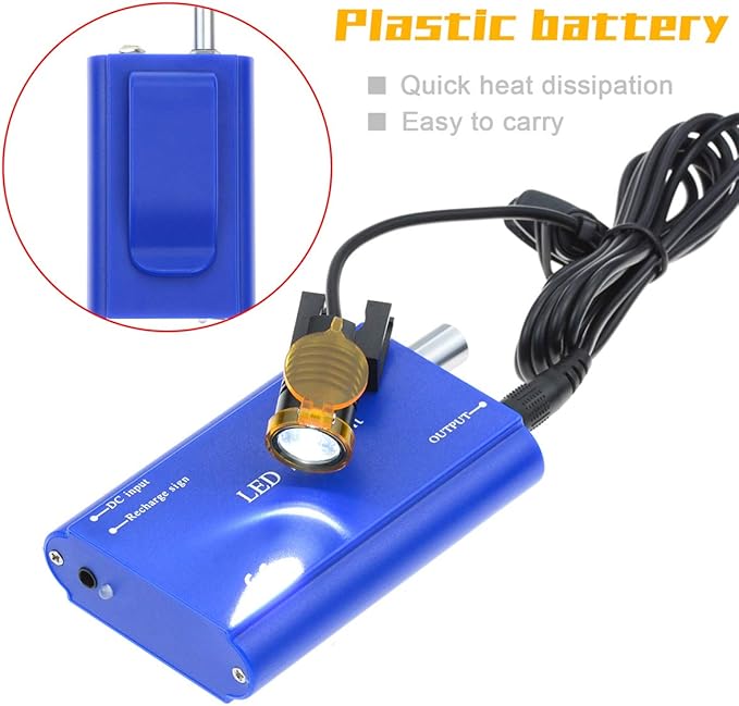 3W Portable Plastic Blet Clip Headlight,Headlamp for Binocular Loupe with Premium Bag (Blue), RA-004WGS