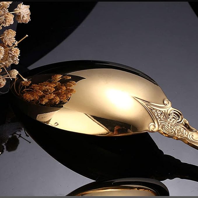 4 Pieces of Stainless Steel Gold-Plated Tableware Mirror Polished Portable Cutlery Set,