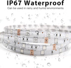 Upgrade Solar Led Strip Lights Outdoor, 20ft Solar Rope Lights Self-Adhesive Waterproof, 8 Mode with Remote Timer and Auto On/Off, Perfect for Deck, Patio, Poolside, Camping Decor, Cold White