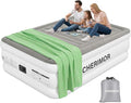 Air Mattress Queen with Built in Pump, 18" Raised Comfort, Anti-Sag Horizontal Beam, 800lbs Heavy-Duty Support Blow Up Mattress, Multi-Layer Leak Proof Air Bed for Home Guests Camping