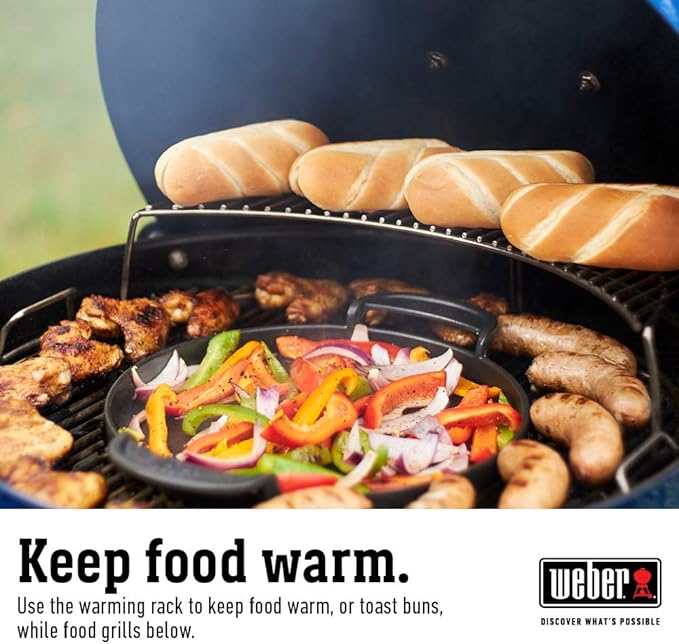 Weber Master-Touch Charcoal Grill, 22-Inch, Deep Ocean Blue – Premium Outdoor BBQ Grill with Tuck-Away Lid Holder & One‑Touch™ Cleaning System, Porcelain‑Enameled Kettle