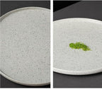 Camping Plates Dinner Plate Western Food Round Salad Plate High Edge Round Flat Plate Hotel Club Creative Ceramic Tableware Decorative Plate