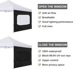 COOSHADE Instant Canopy SunWall 10x10 Canopy SideWall for Pop up Canopy Tent, 1 Pack Sidewall with Mesh Window Only, Black