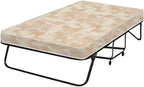 Greaton, 14” Folding Bed with 3-Inch Luxurious Memory Foam Mattress, Strong and Sturdy Metal Frame, Portable Guest Bed for Easy Storage, 31-Inch, White