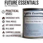 Future Essentials Long Grain White Rice – USA Grown, Uncooked White Rice with 25-Year Shelf Life – Shelf-Stable, Vacuum-Sealed Emergency Food – 24 oz #2.5 Can (Single)