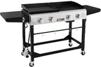 Royal Gourmet GD401 Portable Propane Gas Grill and Griddle Combo with Side Table | 4-Burner, Folding Legs,Versatile, Outdoor | Black 66 Inch