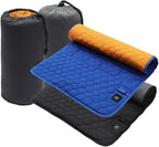 Heated Sleeping Bag Pad, Adjustable Warm Foldable Tent Sleeping Mat, Seven Zone Heating, Machine Washable, Quickly Increase Temperature (Blue)