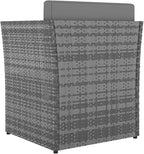 (Fast Shipment) Patio Dining Chairs, Outdoor Chairs, for Camping Pool Beach Deck, Lawn Chair Patio Chair with Stool Poly Rattan Anthracite