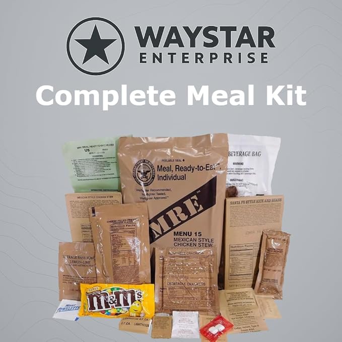 U.S. MRE Meals Ready to Eat (12-Pack) – Military-Grade Emergency Food Supply w/Flameless Heaters – Survival Rations for Camping, Prepping, Disaster Relief (Menu A: 1-12) (Case A (Menu 1-12), 12, Count)