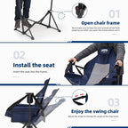 Portable Hammock Camping Chair with Adjustable Back, Folding Hammock Chair Supports 330lbs, Camping Swing Chair for Adults, Camping Hammock Chair for Lawn, Concerts, Backyard, Stargazer