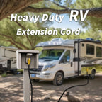 15 FT 30 Amp RV Extension Cord Outdoor with Grip Handle, Flexible Heavy Duty 10/3 Gauge STW RV Power Cord Waterproof with Cable Organizer, NEMA TT-30P to TT-30R, Black-Yellow, ETL Listed