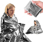 Emergency Mylar Foil Blanket 50-PACK - Extra Large 84" x 64" - Thermal Reflective Covers for Camping, First Aid and Far Infrared Sauna - Survival Prep Gear, Waterproof, Windproof, Lightweight