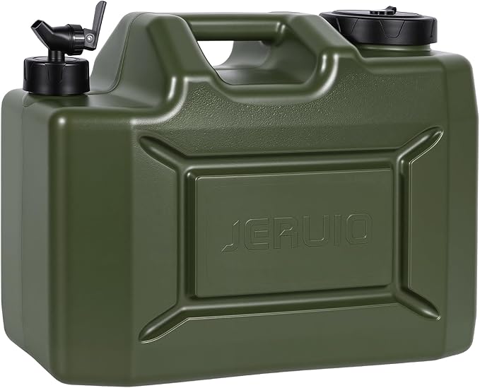 Camping Water Jug, 5 Gallon Water Container with Spigot BPA Free Portable Military Green Emergency Water Tank Outdoor Camping Essentials