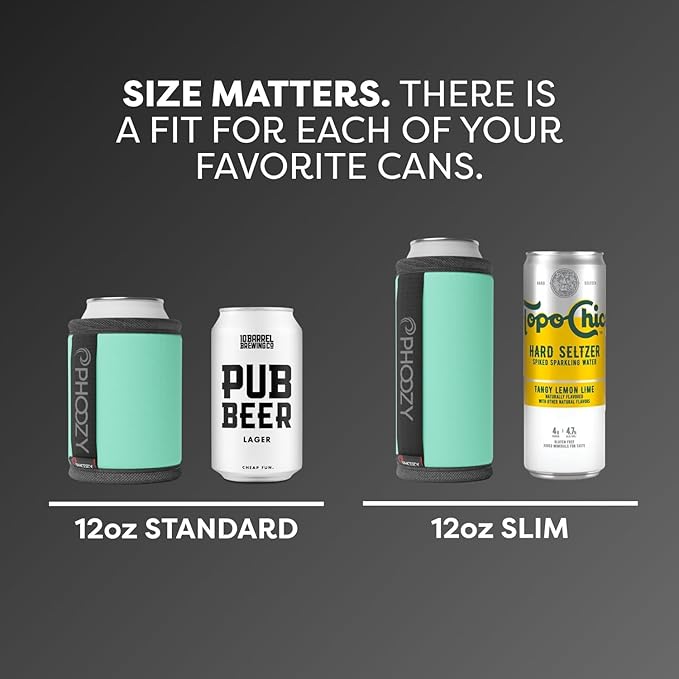 PHOOZY Insulated Can Cooler for Slim 12oz Cans with NASA-Inspired Technology - Patented Can Cooler That Keeps Drinks Cold 10x Longer - Lightweight for Outdoor Adventures - Mint