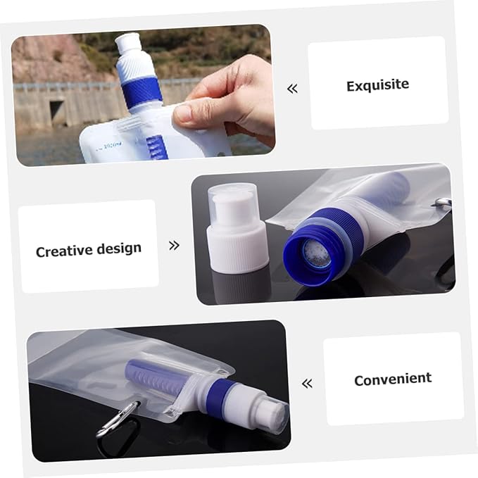 Yardwe 2pcs Collapsible Water Pouch Portable Water Filter Outdoor Camping Bag