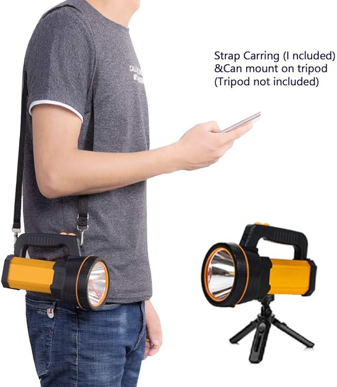 Multi Functions Led Flashlight High Lumens Rechargeable,Powerful Strong Metal Handheld Spotlight Super Bright Long Range 800yd/Large Battery/Side Lantern,High Powered Searchlight for Home