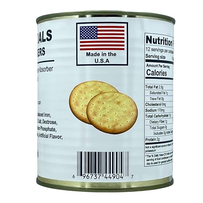 Future Essentials Sailor Pilot Bread Survival Crackers – 30-Year Shelf Life Ready to Eat Hardtack Biscuits in #2.5 Can – Made in the USA Emergency Food Supply – 12 Crackers per Can, Pack of 1