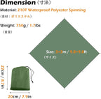 TRIWONDER Camping Tarp - 118"x118" Waterproof Rain Fly Tent Footprint Ground Cloth Multifunctional Cover Heavy Duty for Canopy Hammock Hiking Picnic (Green)