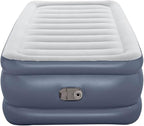 Bestway Air Mattress, TriTech Twin Airbed with Built-in Pump and Storage Bag, Gray