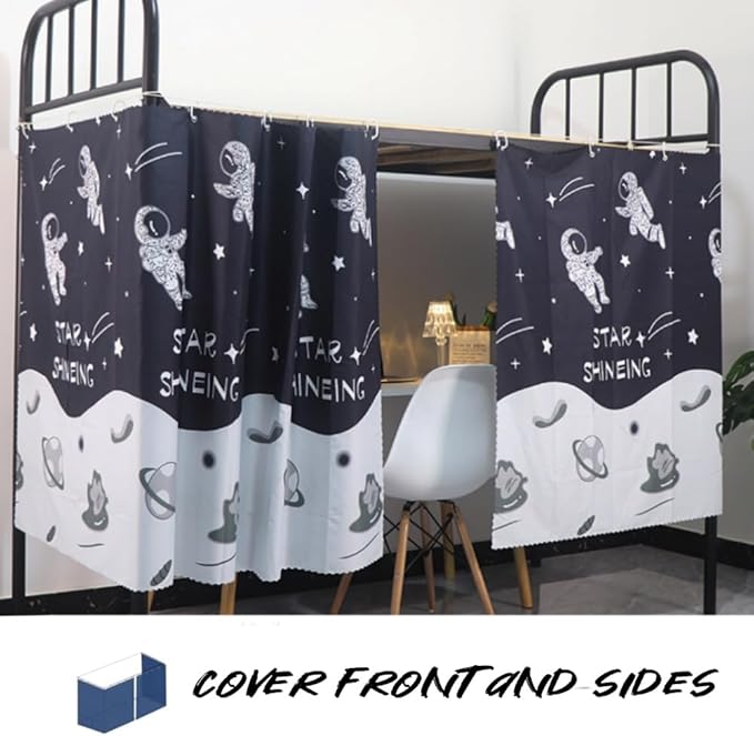 Dorm Bottom Bunk Bed Curtains Privacy Curtains 350g Dustproof Breathable Single Bed Blackout Curtains Panels Privacy Underbed Loft Bed Canopy Tent Curtain Shading Drapes for Dorm College Home 2 panels
