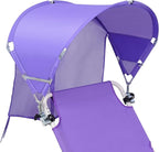 Universal Chair Umbrella Canopy, UPF 50+ Chair Sun Shade Attachment with Adjustable Clamp Fits Most Brands’ Beach, Camping, Lawn, Wheelchair, Tanning, Zero Gravity, Lounge, Fishing Chairs, Patented