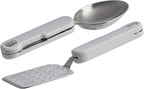 Stanley Wildfare Pro Stainless Steel Fold & Go Utensil Set | Folding Spatula and Spoon | Packable Outdoor Cookware | Camping Essentials for Your Camp Kitchen | BPA-Free | Pale Pebble & Stone