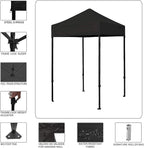 Eurmax USA 5'x5' Pop Up Canopy Tent Commercial Instant Canopies with Heavy Duty Roller Bag,Bonus 4 Sand Weights Bags (Beige)