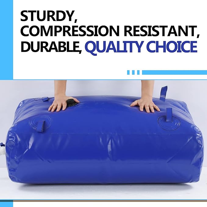 Kingdder Large Capacity Water Storage Bladder Emergency Water Bladder Tanks Foldable Storage Tank Portable Rainwater Bag for Drought Resistance Fire Protection Agricultural Irrigation(110L)