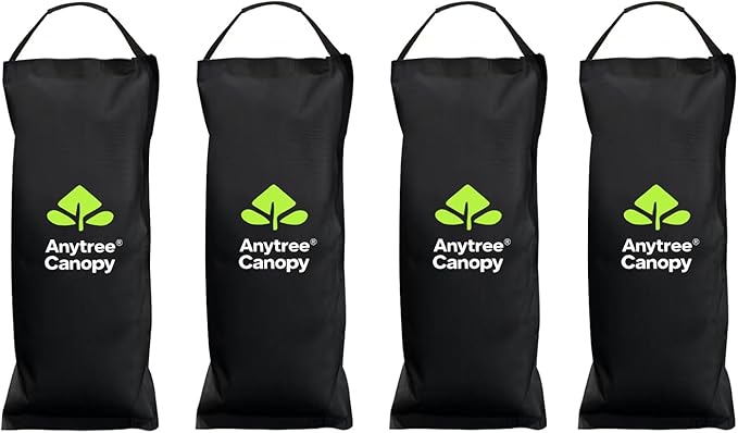 Anytree-Sand Bags Canopy Weights for Canopy Legs(Without Sand),88LB, 4-Pack, Sand Bags for Gazebo Legs, Pop UP Canopy Tent Weights,