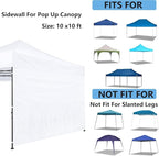 Joramoy Instant Canopy Sunwall 10×10 for Pop Up Canopy, Waterproof, UV Protection Canopy Sidewall, 1 Pack Straight Leg Canopy Side Panels Only（10×10, White)