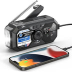 Emergency Weather Radio, Portable AM FM NOAA Radios with Crank SOS Alarm, 3500mAh Pocket Solar Emergency Supplies Gadgets for Men, Small Survival Gear for Home Office Hurricane Camping Hiking Outdoor