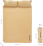 Naturehike Self-Inflating Sleeping Pad with Pillow, Patchwork Sleeping Pad for Camping Backpacking Hiking Traveling Tent（Yellow）